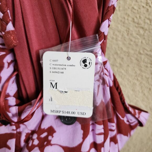 Free People The Perfect Sundress in Watermelon Combo Floral Maxi Red NWT SIZE M - Picture 6 of 13